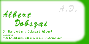 albert dobszai business card